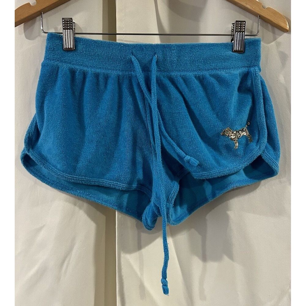 Victoria's Secret PINK Blue Women's XS Terry Cloth Loungewear Shorts